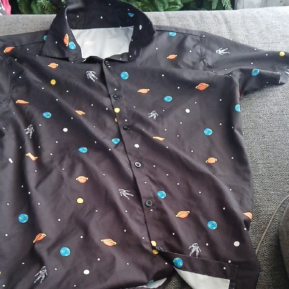 Manfinity Other - Men's Black Space-Themed Shirt